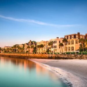 Charleston, South Carolina, USA at the historic homes on The Battery.